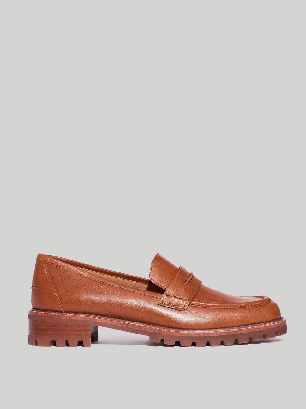 NWOT Madewell Corinne Lugsole Penny Loafers Dried Maple Leather 8.5 - Picture 2 of 8